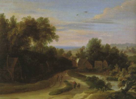 Jacques d'Arthois - Flemish Village with a Mill 