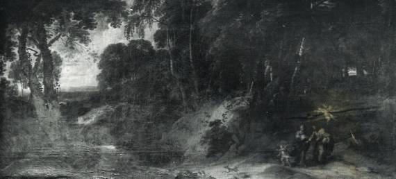 Jacques d'Arthois - Landscape with the Holy Family guided by an Angel during the Flight to Egypt