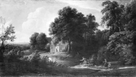 Jacques d'Arthois - Wooded Landscape with Hunters