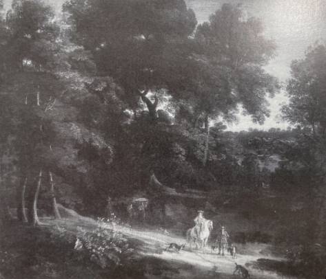 Jacques d'Arthois - An Extensive Wooded Landscape with Huntsmen on a Path