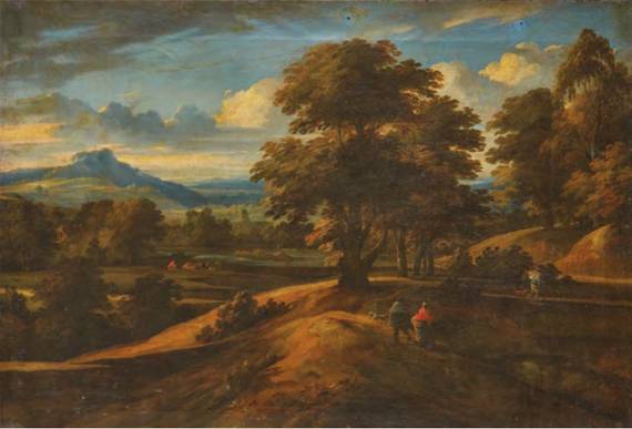Jacques d'Arthois - Return from the Market in a Landscape