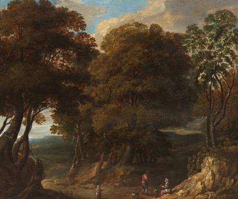 Jacques d'Arthois - Figures in a Wooded Landscape