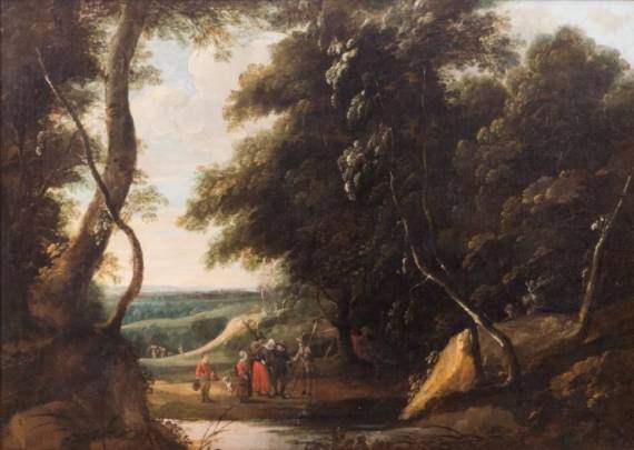 Jacques d'Arthois - An Animated Scene in a Landscape
