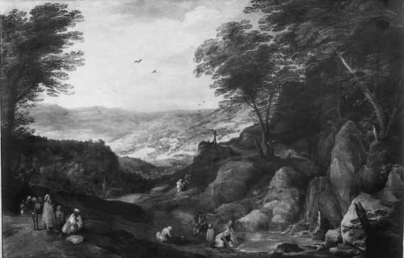 Jacques d'Arthois - An Extensive Landscape with Church and Figures