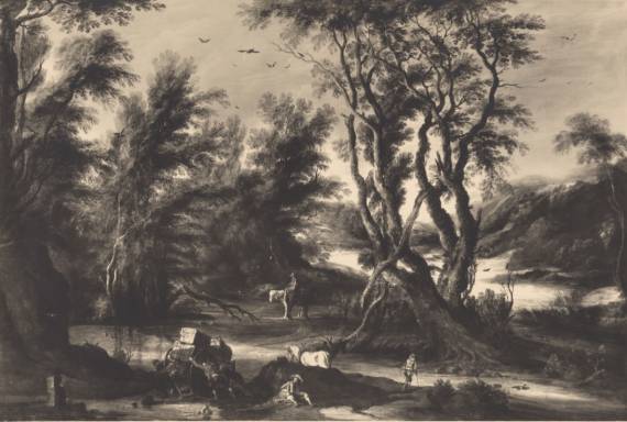 Jacques d'Arthois - Wooded Landscape with Figures
