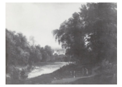 Work 6488: Wooded Landscape with Huntsmen and Village